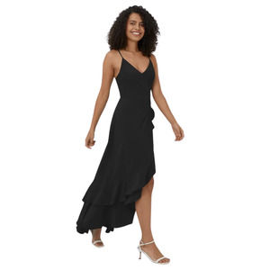 Halara Breezeful Backless Crisscross Lace Up Ruffle Split Hem Maxi Dress Sz Med